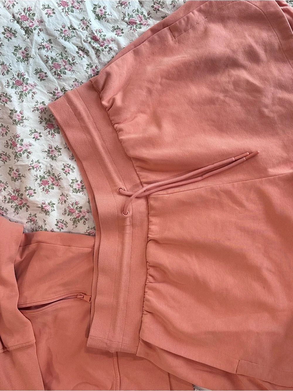 Old Navy Coral Half-Zip Pullover and Shorts set XL